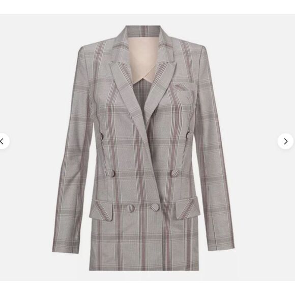 NEW CABI Sz 8 Sleuth Blazer Cranbury Crush Long Relaxed Double Breasted - Picture 1 of 12